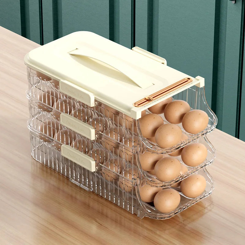 boîte œufs vert transparent réfrigérateur qualité alimentaire moderne pratique hermétique