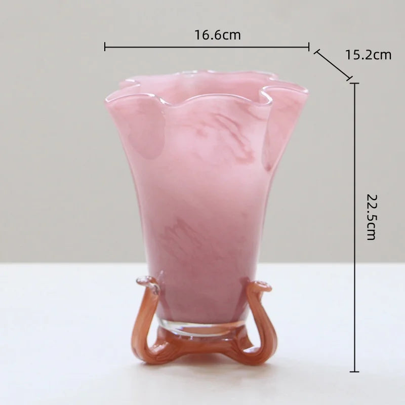vases modernes rose vert olive mat opaques poignée serpents décoration table hydroponie