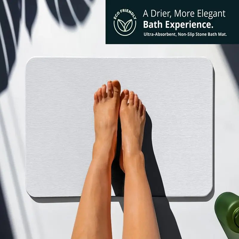 tapis bain antidérapant absorbant rapide diatomée microfibre moderne gris uniforme respectueux environnement