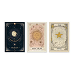 affiche astronomique vintage posters illustratives noir beige doré solaire stellaire opaques