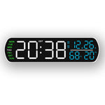 horloge numérique moderne affichage LED noir vert blanc calendrier automatique nocturne