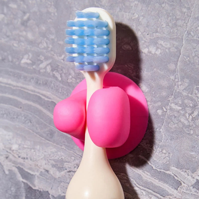 Porte-brosse à dents en silicone vu de près montrant la texture
