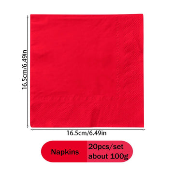serviettes papier jetables rouges anniversaire décoration table vaissible occasion fête mariage baptême événement