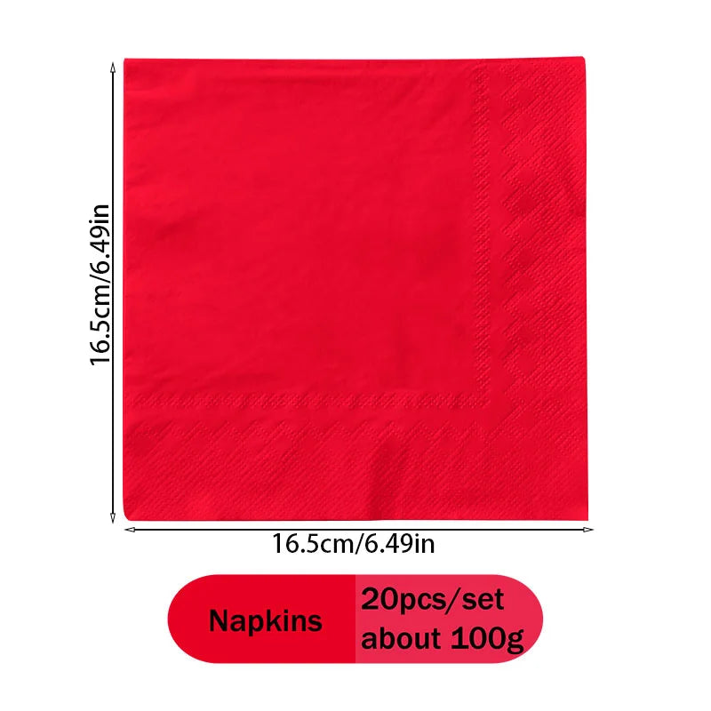 serviettes papier jetables rouges anniversaire décoration table vaissible occasion fête mariage baptême événement