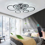 ventilateur led moderne blanc lumières télécommande strass circulaire 2000 82000 lumens