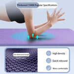 tapis yoga rose clair rayures horizontales moderne 185cm 80cm 15mm
