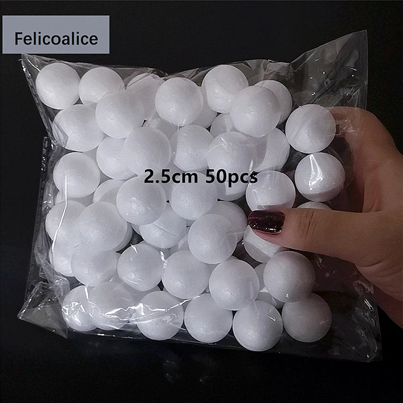boules polystyrène blanc simples décorations fêtes mariage bricolage artisanat rondes lisses opaques variées tailles
