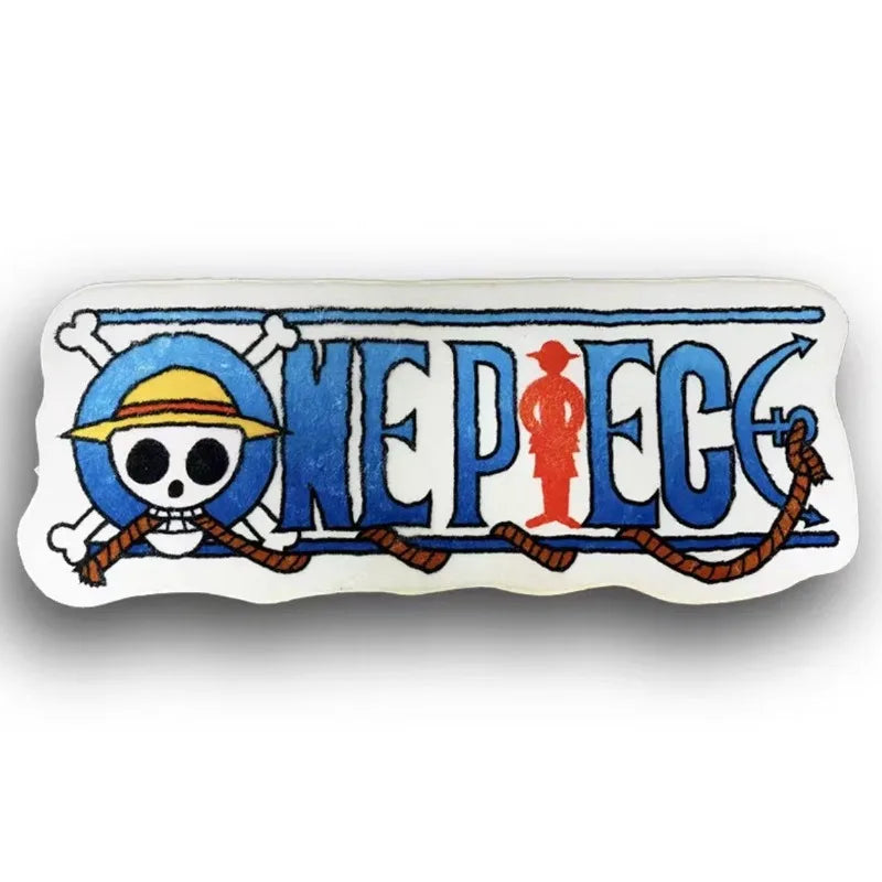 tapis dessin animé one piece blanc bleu rouge noir pirate imitation cashmere