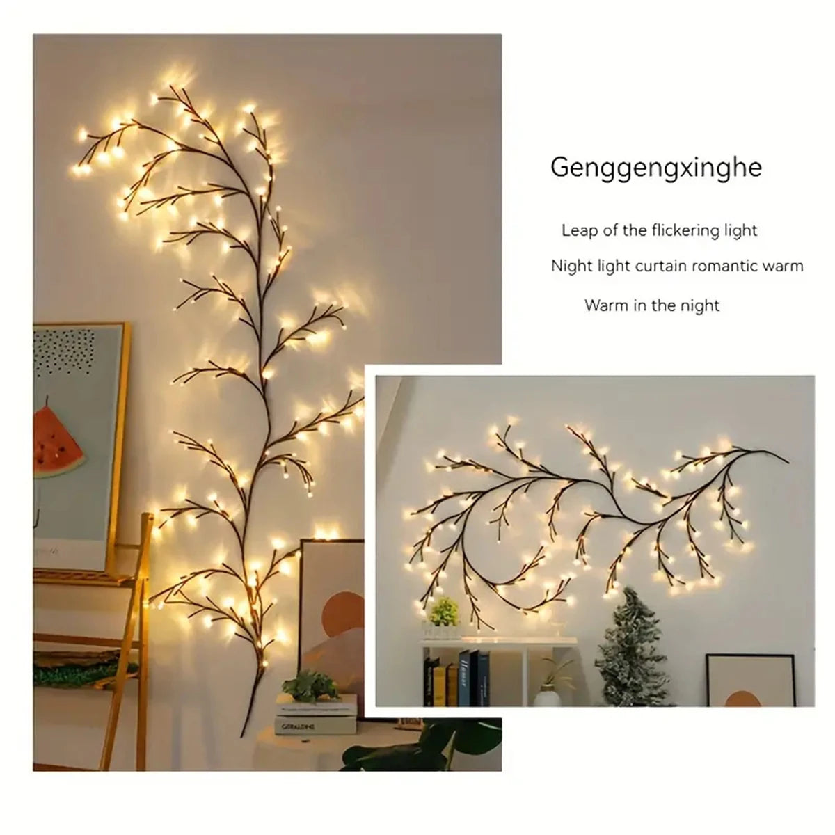 guirlande lumineuse branchée led blanc décorative romantique sans fixation 5v usb