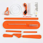 lampe sol moderne bras articulés tête lumineuse bois orange éclairage led original fixations modernes