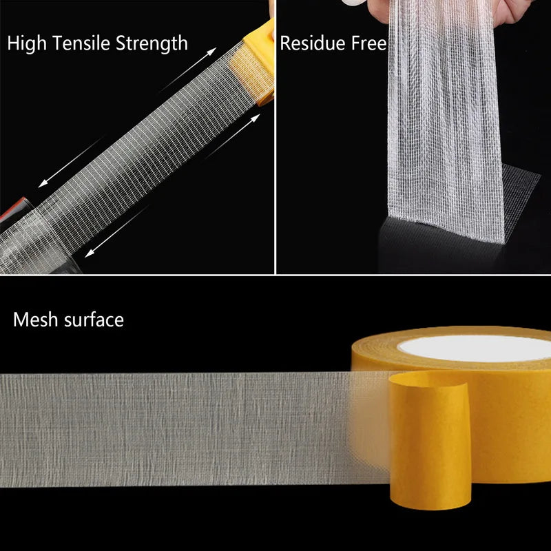 ruban adhésif double face jaune gris moderne large pouces résistant invisible tapis fixations fortes