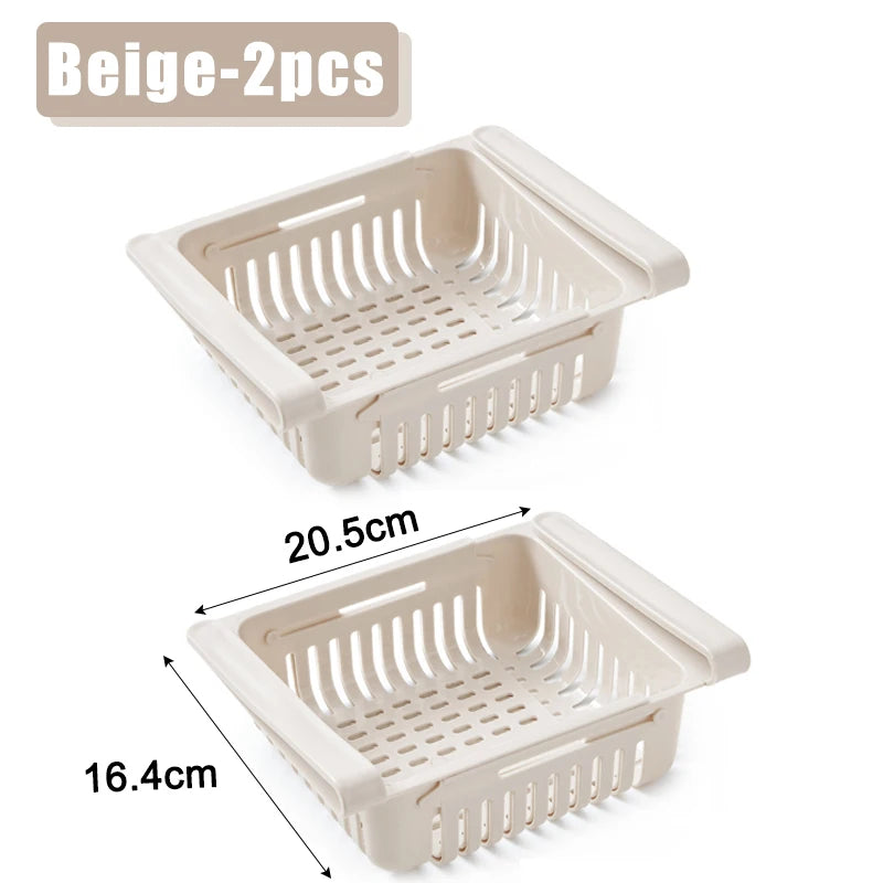 organiseur réfrigérateur rose bleu blanc grille perforations moderne clips pliables.storage.box.frigo