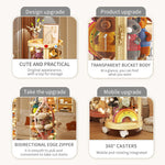 boîte jouets rotative transparente moderne roulettes multicolore organisateur enfant plastique respectueux environnement