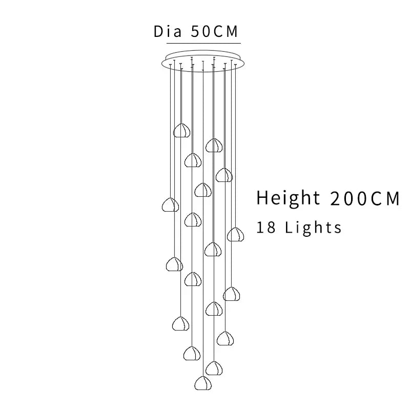 suspension lumineuse moderne transparente cristal ampoules led 200cm haute luminosité