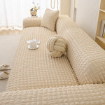 housse canapé universelle polyester spandex beige texture moderne fixations protection taches