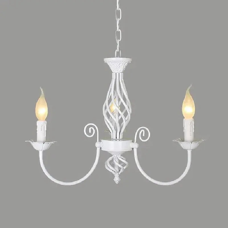lustre pendentif blanc classique ampoules éclairage salon chambre restaurant vintage métal