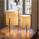 lampe table bois tissu naturel moderne beige brun clair éclairage intérieur salon chambre coucher
