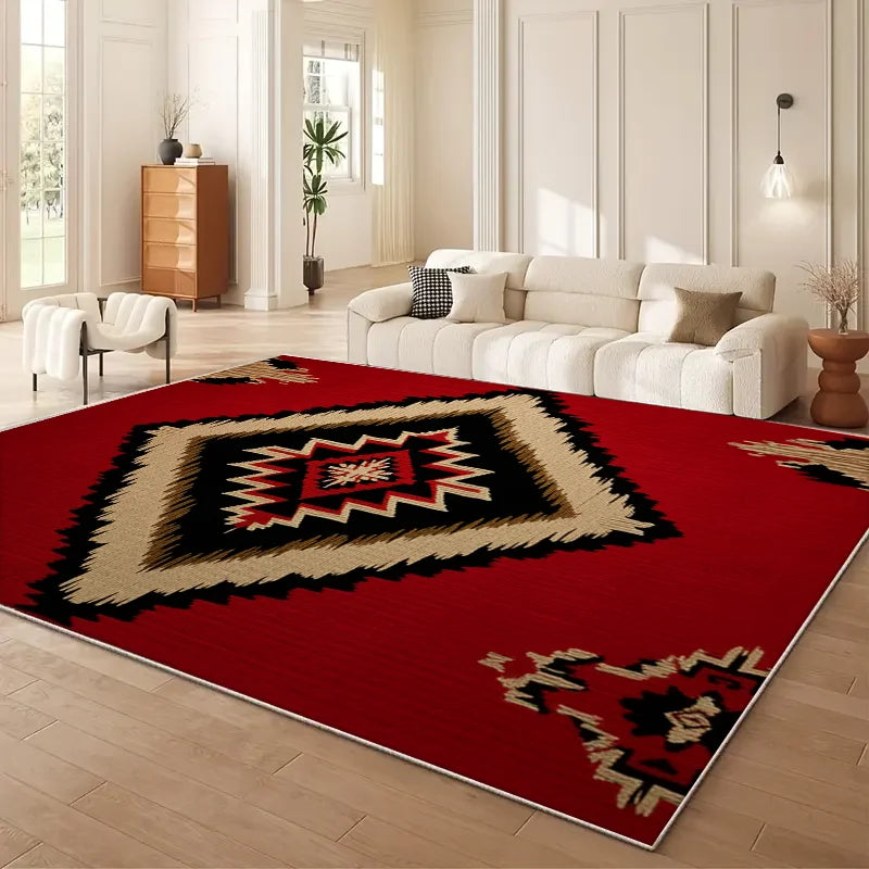 tapis sol moderne motif géométrique patchwork ethnique salon chambre maison facile entretien