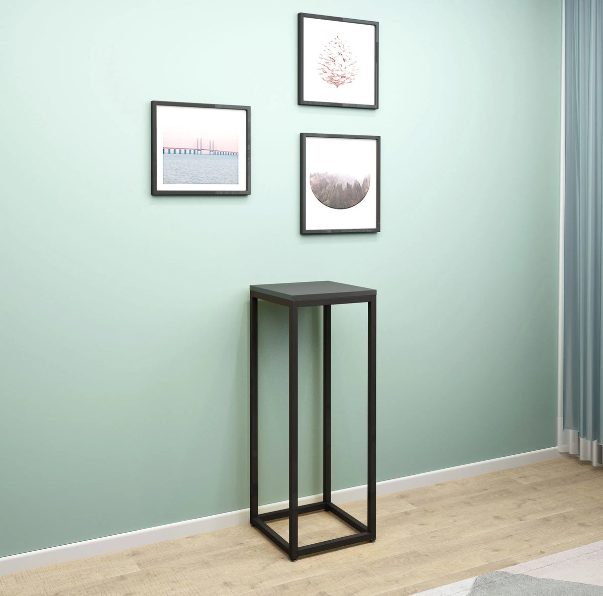 tabouret moderne métal noir assemblage facile pieds ronds antiderapantsintérieur extérieur multifonctionnel