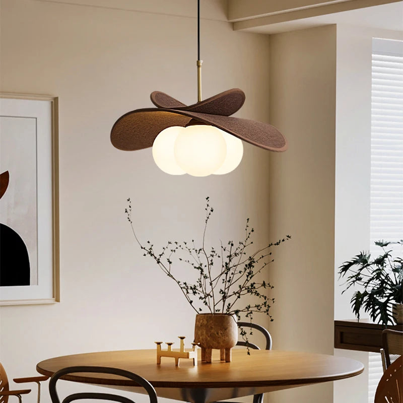 suspension lumineuse moderne marron foncé globe opaque scandinave chambre salon