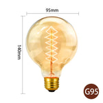 Ampoules Edison vintage filaments spirales dorées transparentes E27 250 lumens 30000h