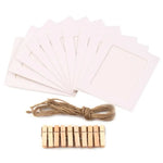 guirlande photo cadres kraft blanc multicolore pinces bois corde décoration mur chambre bohème
