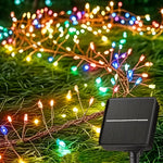 guirlande lumineuse solaire extérieure 200 led multicolore blanc chaud moderne filament festive jardin patio