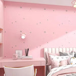 papier peint vinyle autocollant étoiles nuages rose bleu chambre moderne enfant nuages école salon