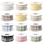 rubans carreaux polyester blanc jaune rose vert bleu marron noir classiques 2.5cm 4cm