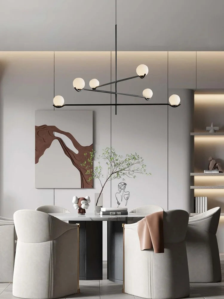 suspension lumineuse moderne led noir blanc verre dépoli haute qualité éclairage intérieur minimaliste