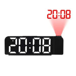 projecteur réveil numérique led moderne alarme thermomètre noir rouge vert minimaliste chambre table mur