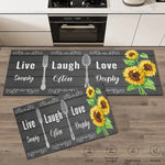 tapis cuisine antidérapant gris bleu noir moderne rustique ustensiles cuisine papillons