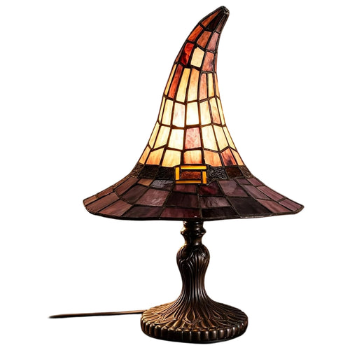 lampe table marron rouge art déco mosaïque usb rechargeable intérieur halloween ambiance nocturne