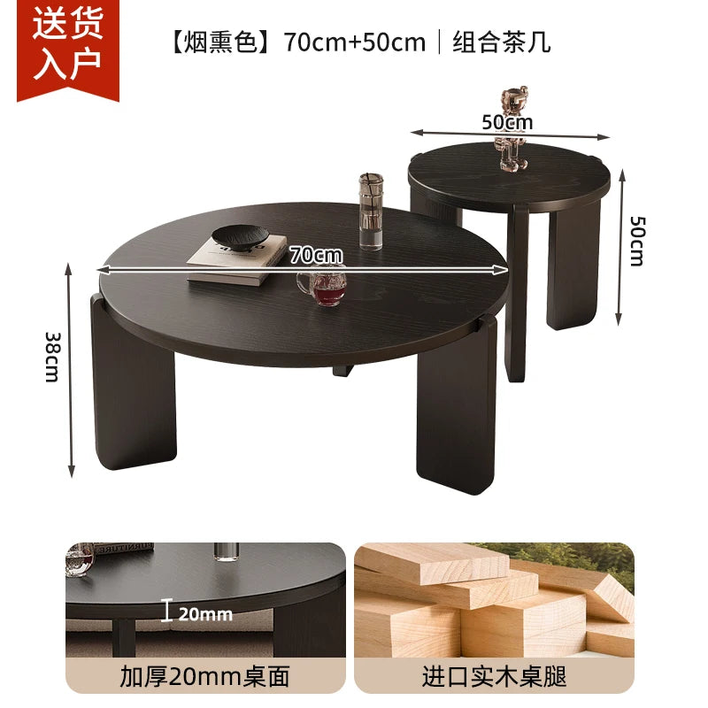 table basse moderne bois noir minimaliste salon 70cm large 38cm haut