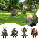 statues decoratives jardin vert brun naturel fantastique racines feuillesextérieur patio