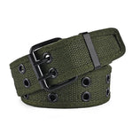 ceinture toile beige perforée boucle métallique décontracté sport outdoor unisexe