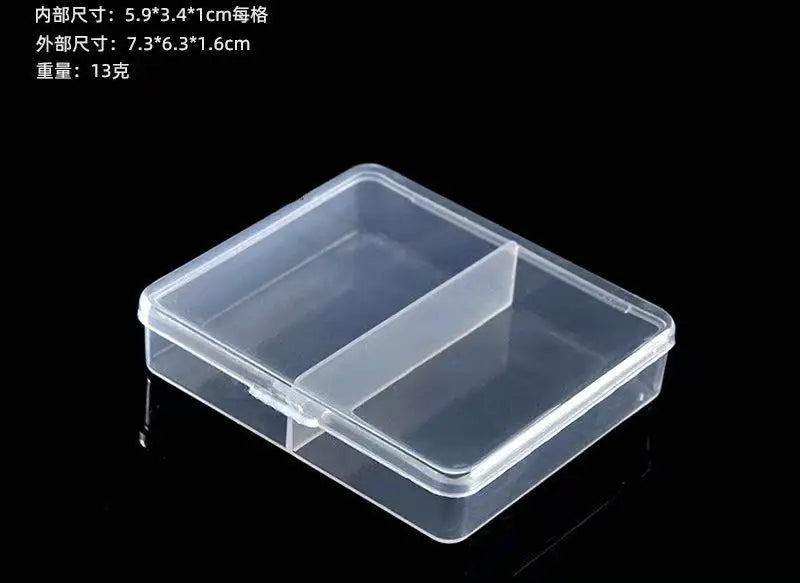 boîtes rangement transparentes réutilisables poignées clips cheveux noirs modernes bijoux articles divers compartiments plastique