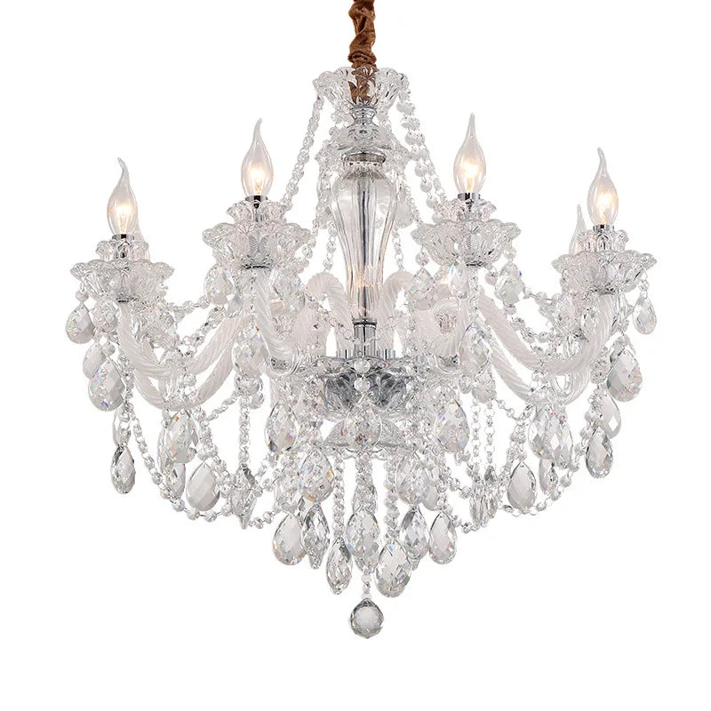 lustre cristal transparent classique suspension ornements décoratifs haute luminosité semi encastrée