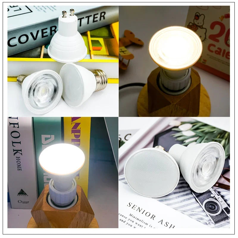 Ampoule LED E14 E27 GU10 MR16 6W 250 lumens blanc moderne 25000h opacité chambre