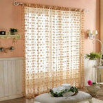 rideaux décoratifs bohèmes motifs cœurs tissu transparent romantique tringle rideaux