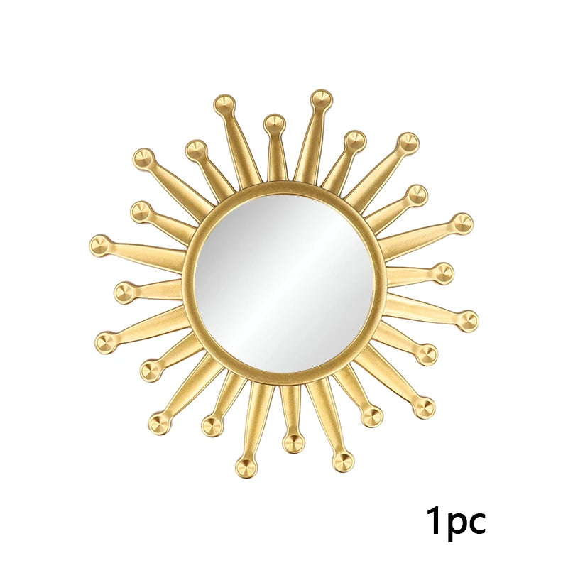 miroirs décoratifs solaires or rayonnants différents motifs cadre doré opaques vintage soleil