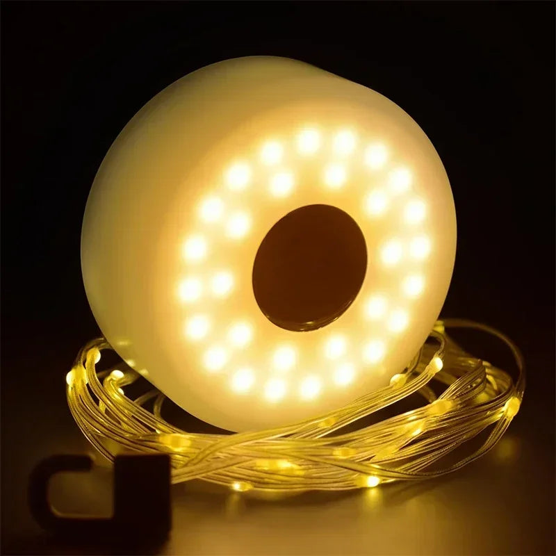guirlande lumineuse led jaune camping extérieur décoration tente arboré noël van feu plaid crochet