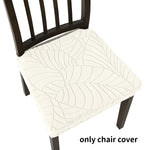 housse chaise gris clair feuilles stylisées élastique moderne protection siège polyester