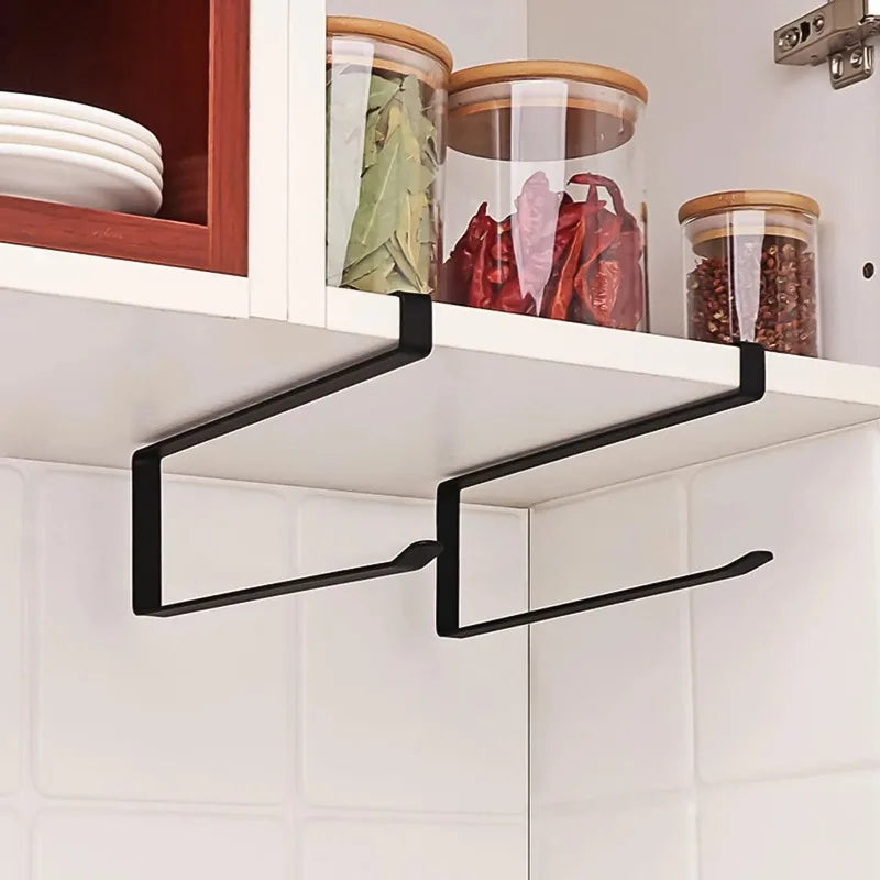 porte rouleaux papier essuie tout porte torchons moderne noir blanc bois clair