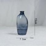 vases verre bleu marron transparent modernes minimaux fleurs artificielles 9cm 10cm 11cm
