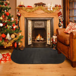 tapis cheminée noir texture douce moderne résistant hautes températures antidérapant coton PVC patchworkProtection sol