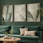 tableaux moderne naturels motifs floraux bananier fleurs vert clair blanc beige sans cadre