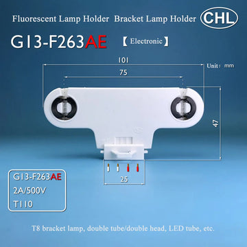 support lampe t8 g13 blanc argenté conducteur feuilles phosphore cuivre plastique industrielle