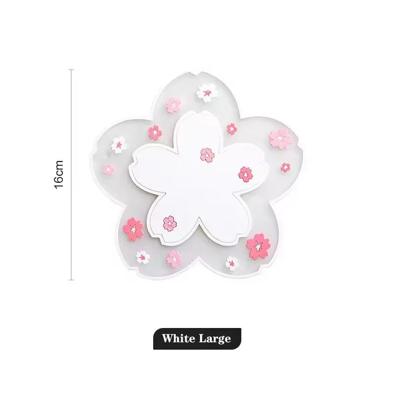 serviettes table moderne rose clair blancs fleurs paillettes translucides silicone anti dérapantes