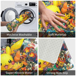 tapis antidérapant multicolore pokémon illustration moderne absorbant extérieur entrée cuisine balcon